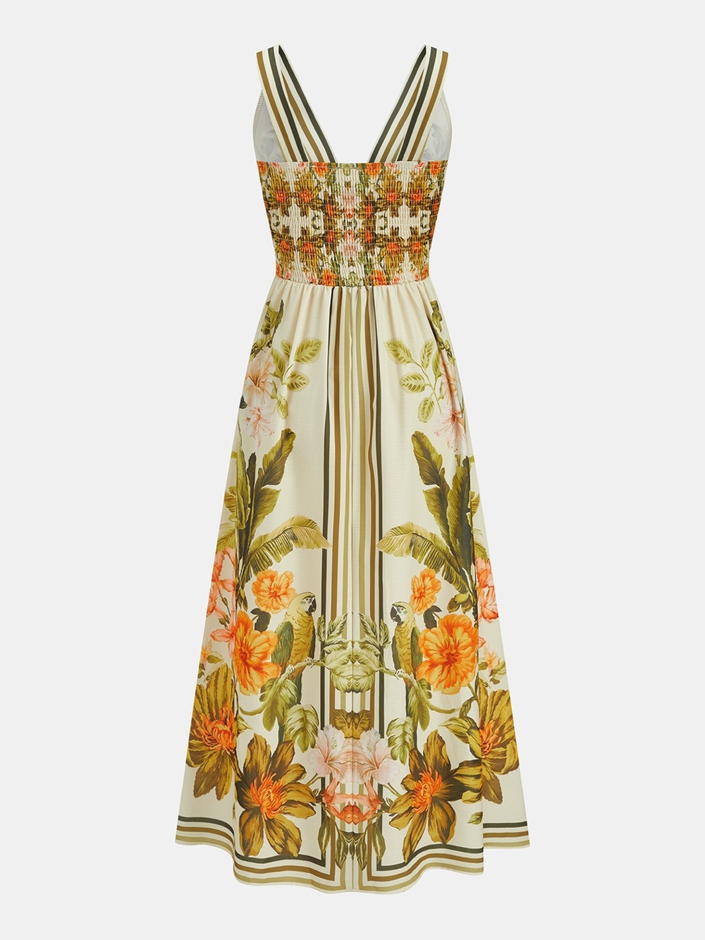 Commense Tropical Floral Print Deep V-Neck Maxi Dress - Picture 3 of 16